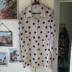 Pink Lily Starry Night Button-Down Shirt